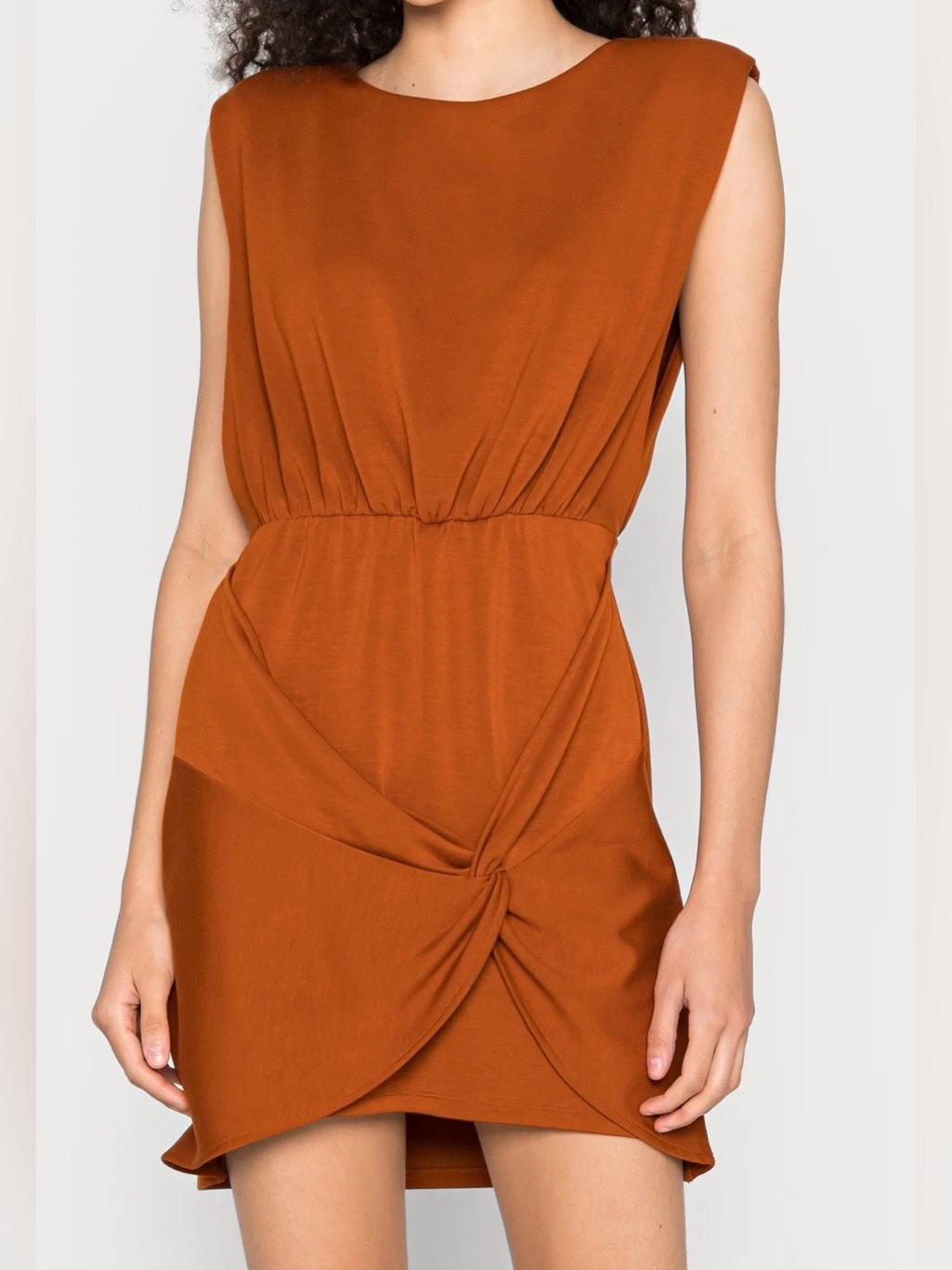Free People Rust Sleeveless Twist-Front Women's Dress